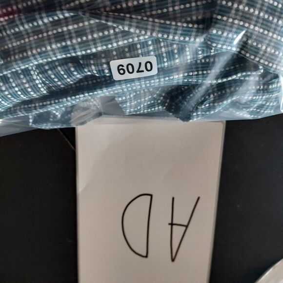 Perry Ellis M Cotton Check Button-Up Shirt Long Sleeve Casual Grid Pattern - Picture 9 of 9